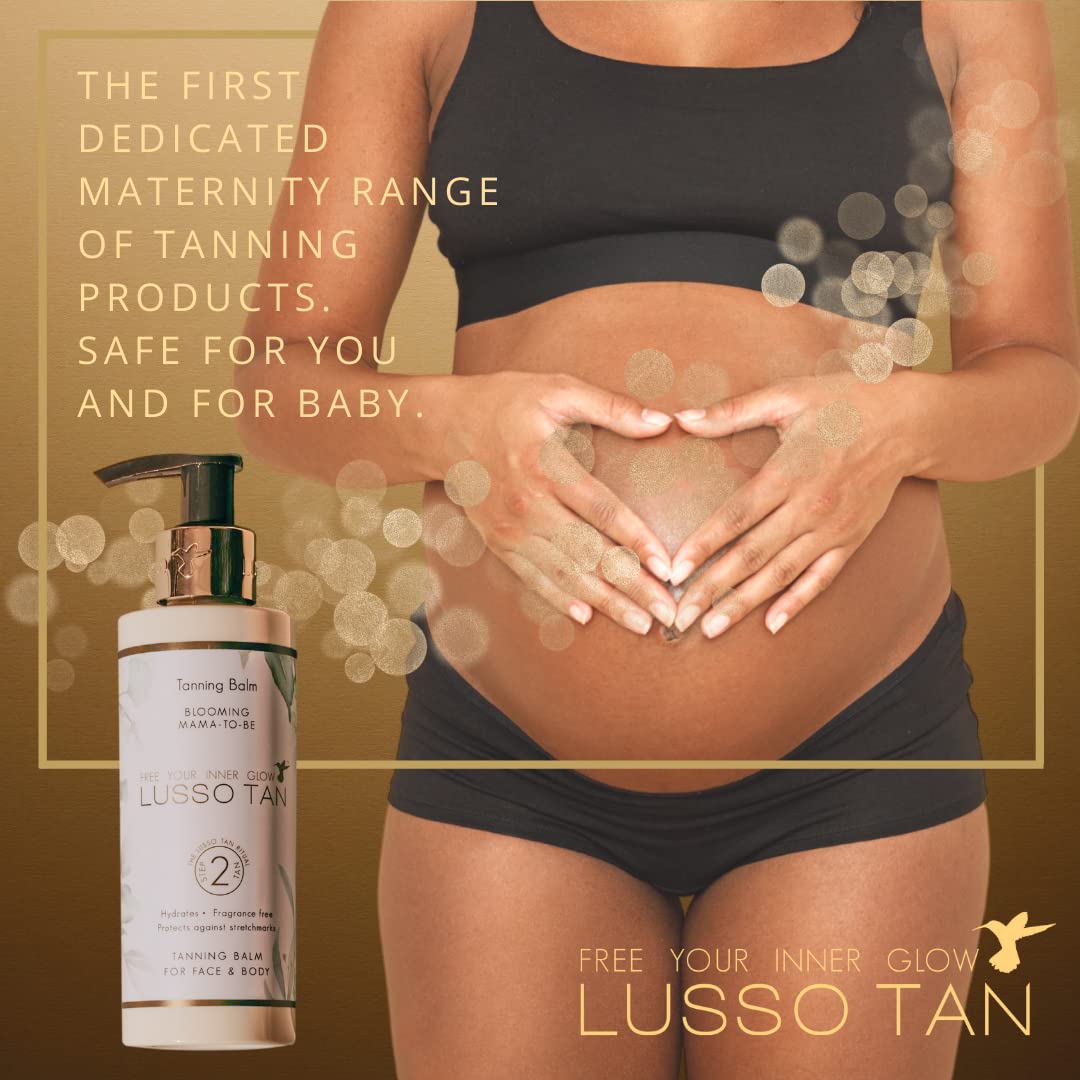 Lusso Tan Pregnancy-Safe Fake Tan Lotion - Helps Prevent Stretch Marks. Organic Vegan, Cruelty-Free Self Tan With Vitamins. Gradual, Fragrance Free Tanning Lotion For All Skin Types