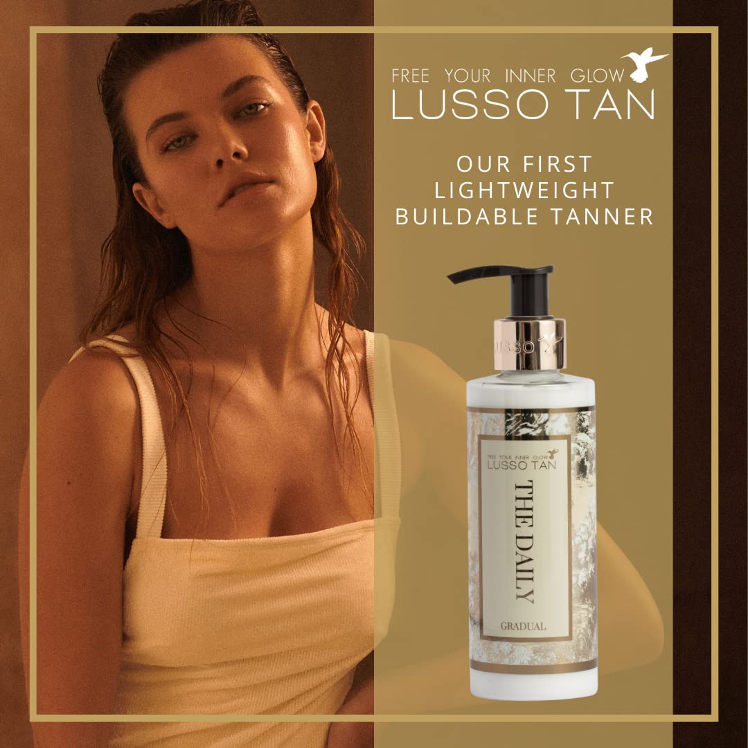 Lusso Tan Pregnancy-Safe Fake Tan Lotion - Helps Prevent Stretch Marks. Organic Vegan, Cruelty-Free Self Tan With Vitamins. Gradual, Fragrance Free Tanning Lotion For All Skin Types