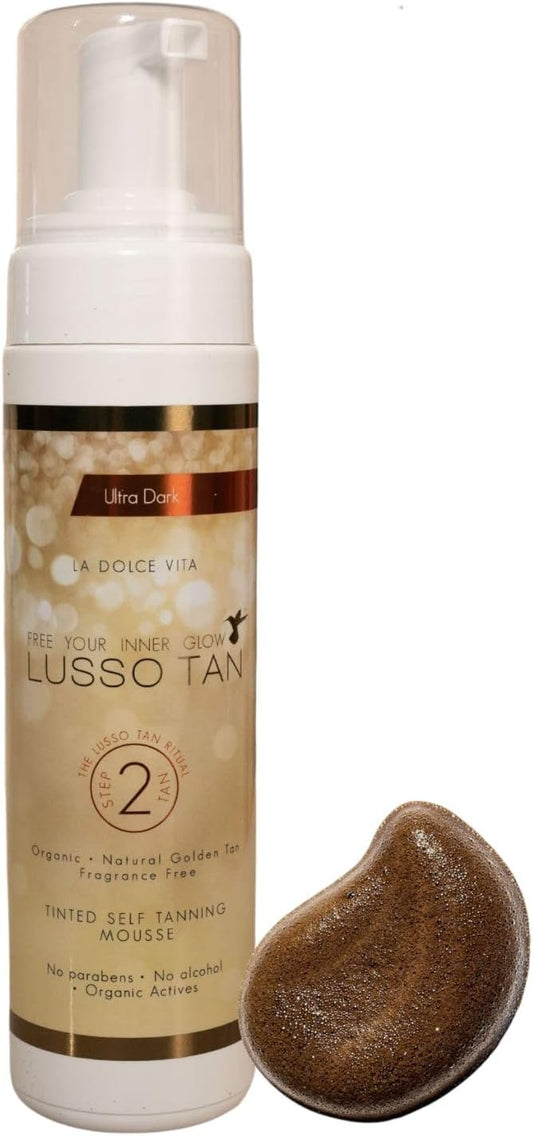 Professional UltraDark Self Tanning Mousse - By Lusso Tan. Organic, Vegan, Cruelty-Free False Tan. Instant-drying. Streak-free, Flawless Finish Fake Tan. (Copy)