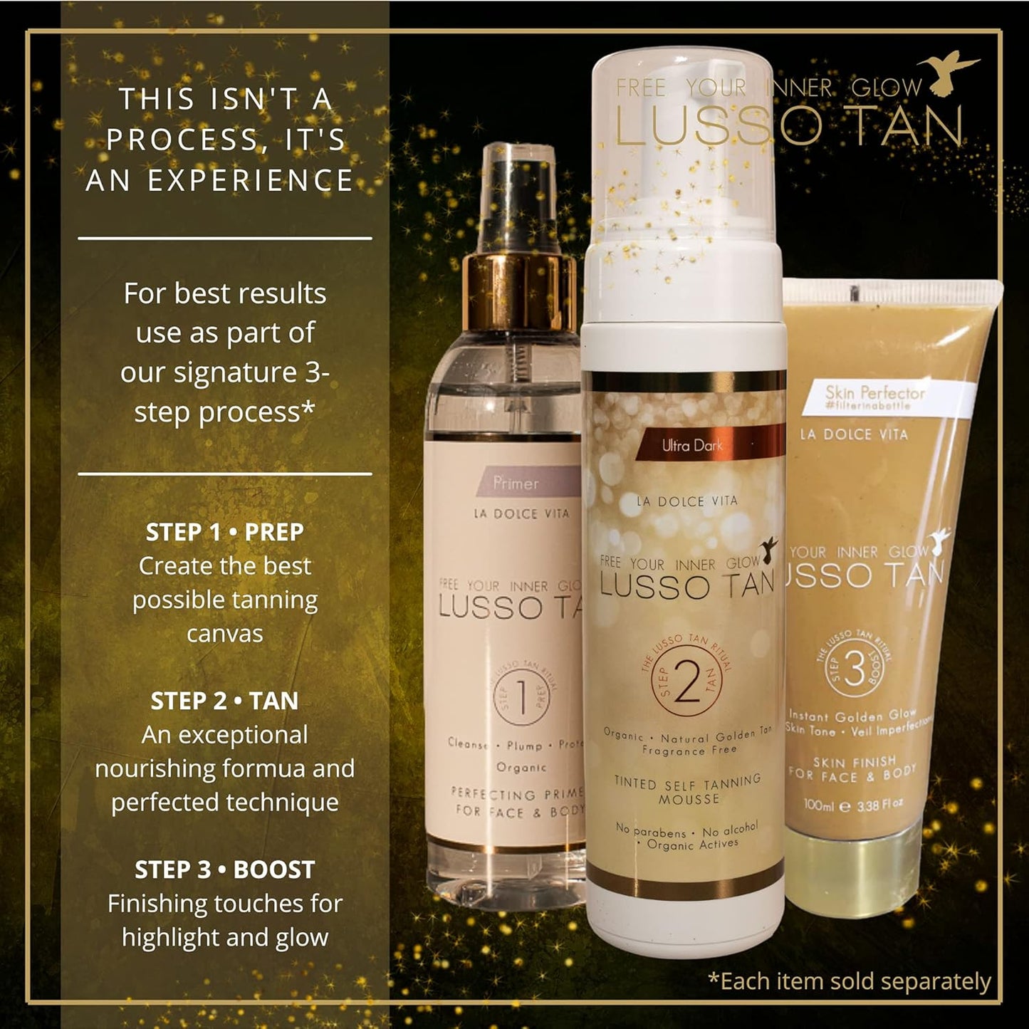 Professional UltraDark Self Tanning Mousse - By Lusso Tan. Organic, Vegan, Cruelty-Free False Tan. Instant-drying. Streak-free, Flawless Finish Fake Tan. (Copy)