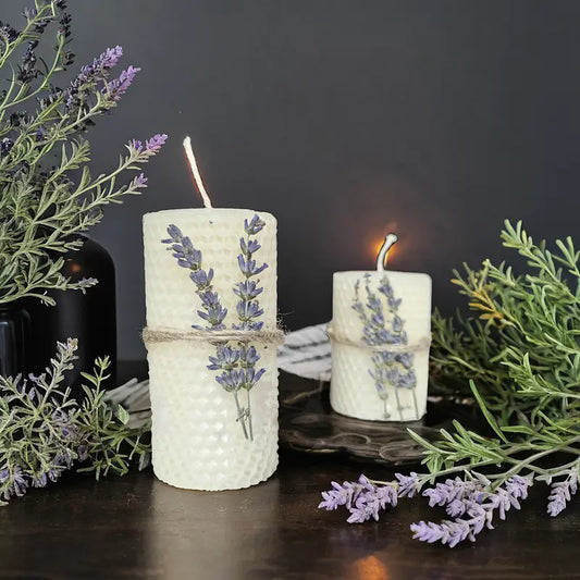 2pcs Lavender Scented Beeswax Candle Set, Romantic Gift Box – Ideal for Couples, Celebrations & Home Decor